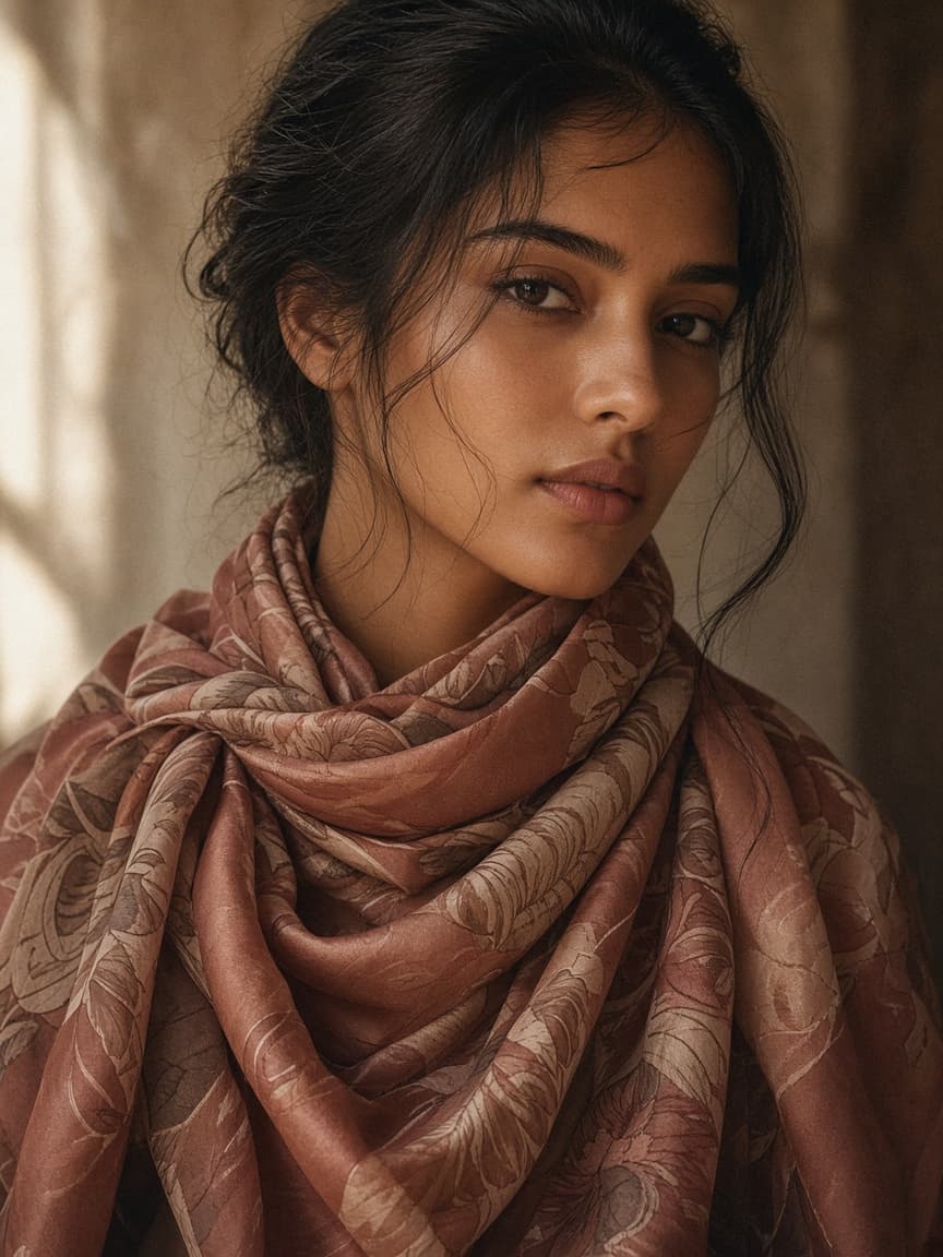 Rose scarf portrait