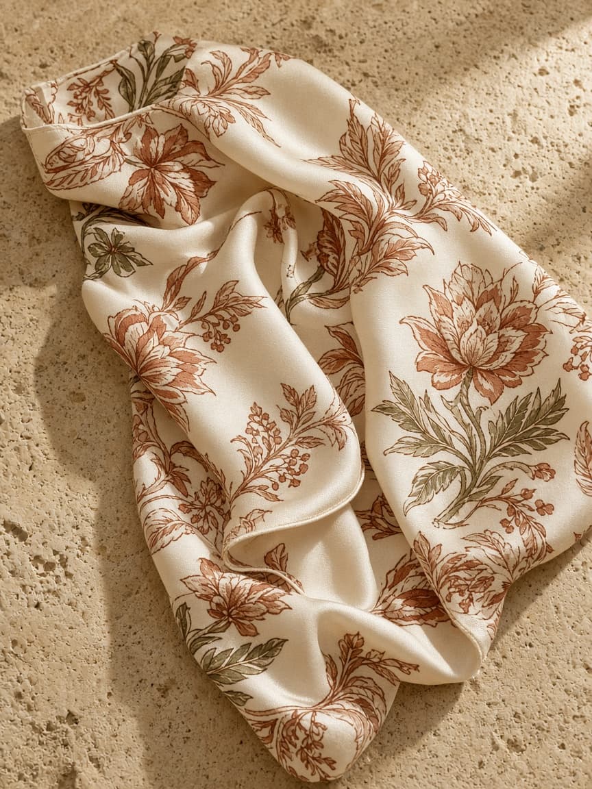 Terracotta Garden scarf on stone