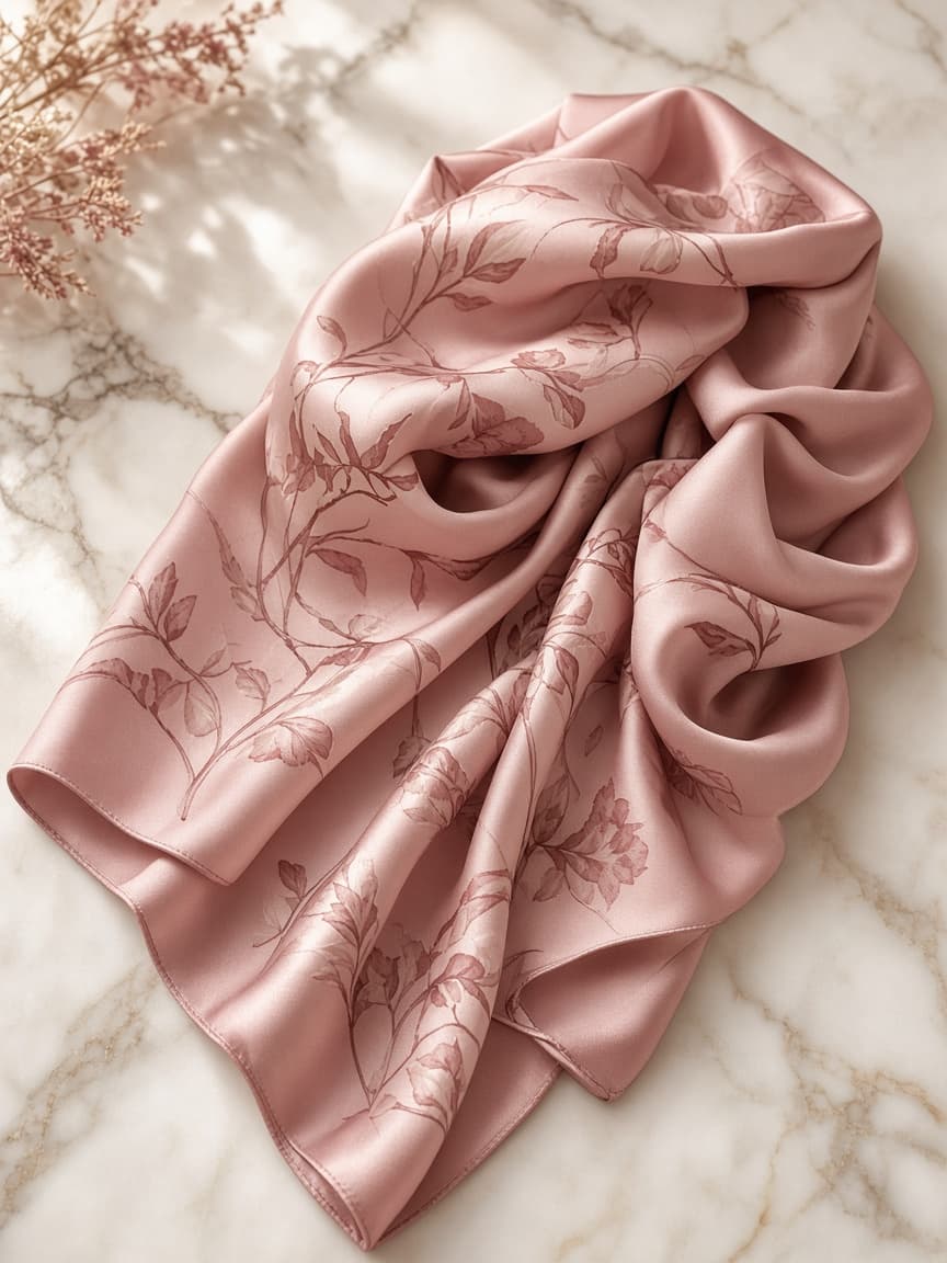 Desert Rose scarf on marble